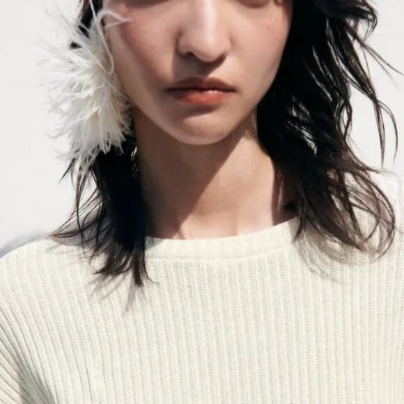 Zara Ivory Ribbed Knit Set - Picture 6 of 16